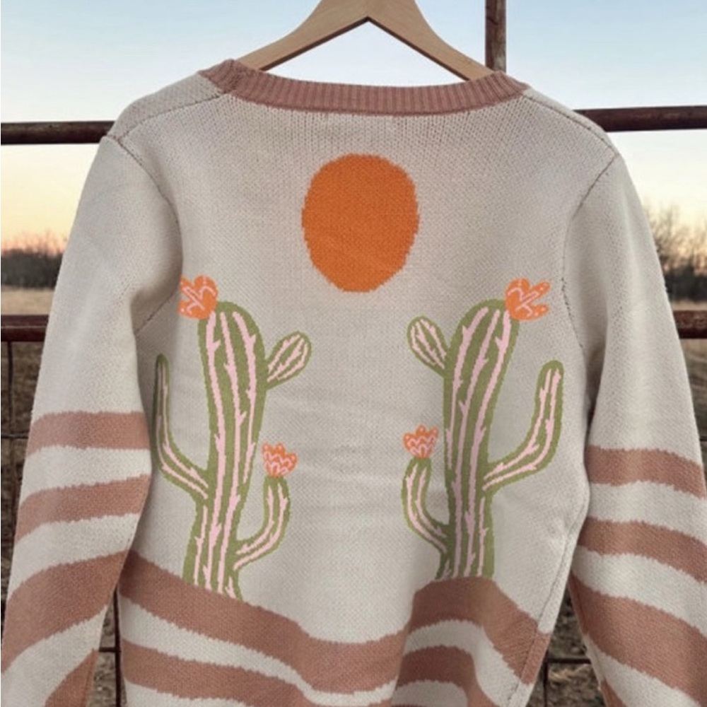 Cowgirl Cactus Sweater Cardigan - Picture 7 of 13